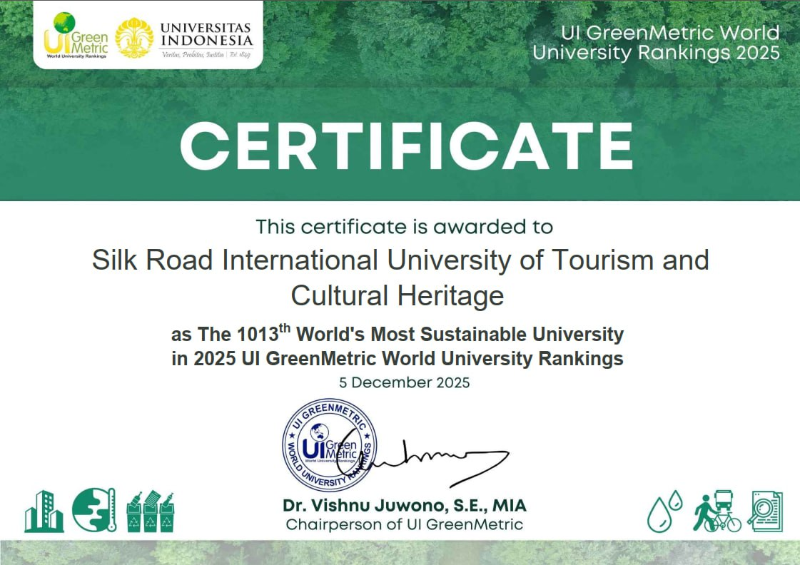 UI GreenMetric World University Rankings 2025 Certificate